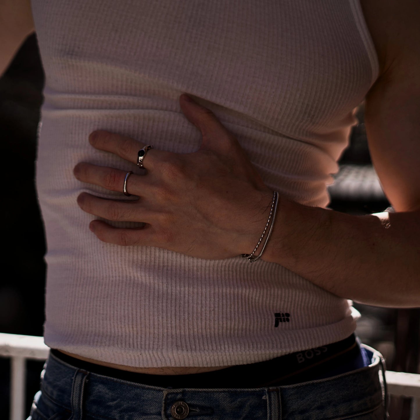 snake chain bracelet - silver