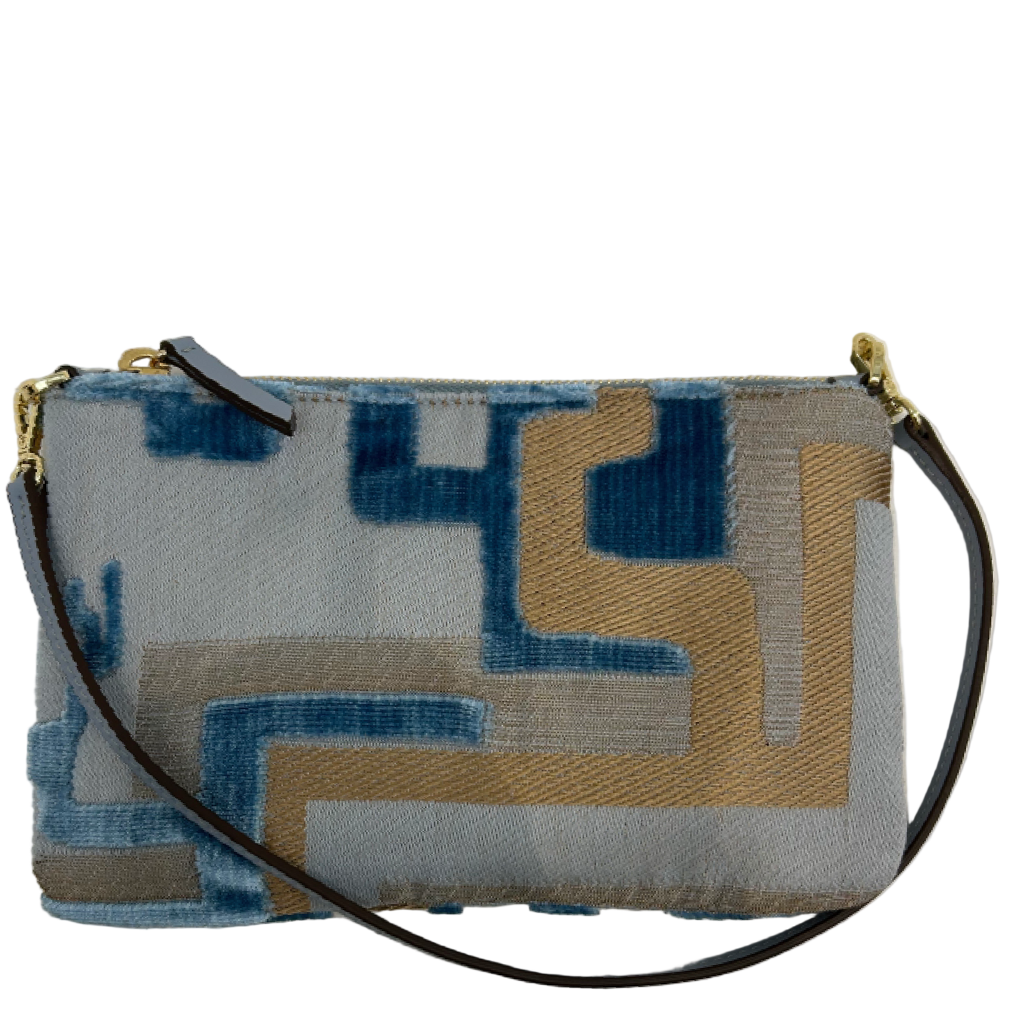 Wristlet with geometric pattern on a white background