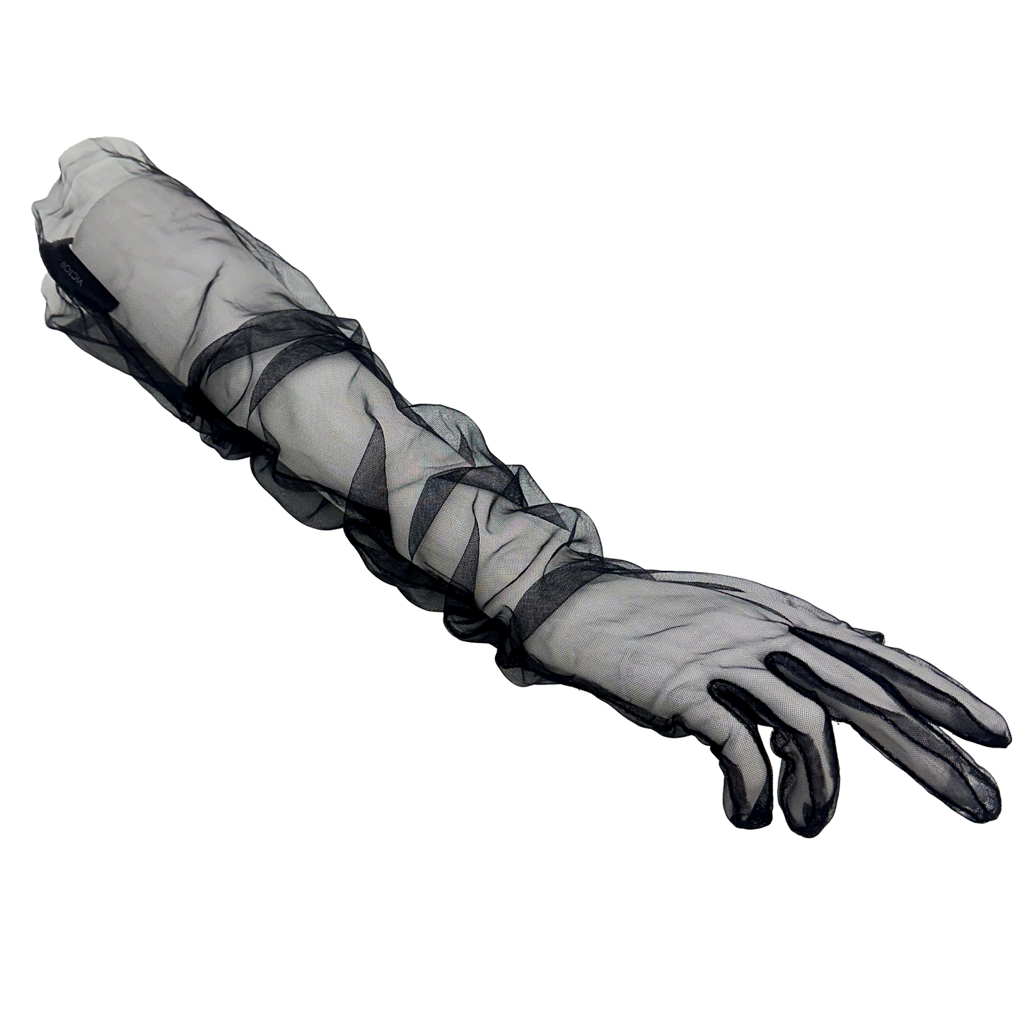 sheer opera glove - black - emanuel new york