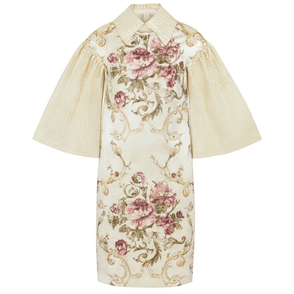 embroidered shift dresses Dolly Scallop Trim Shift Dress Small / Cream main image 1