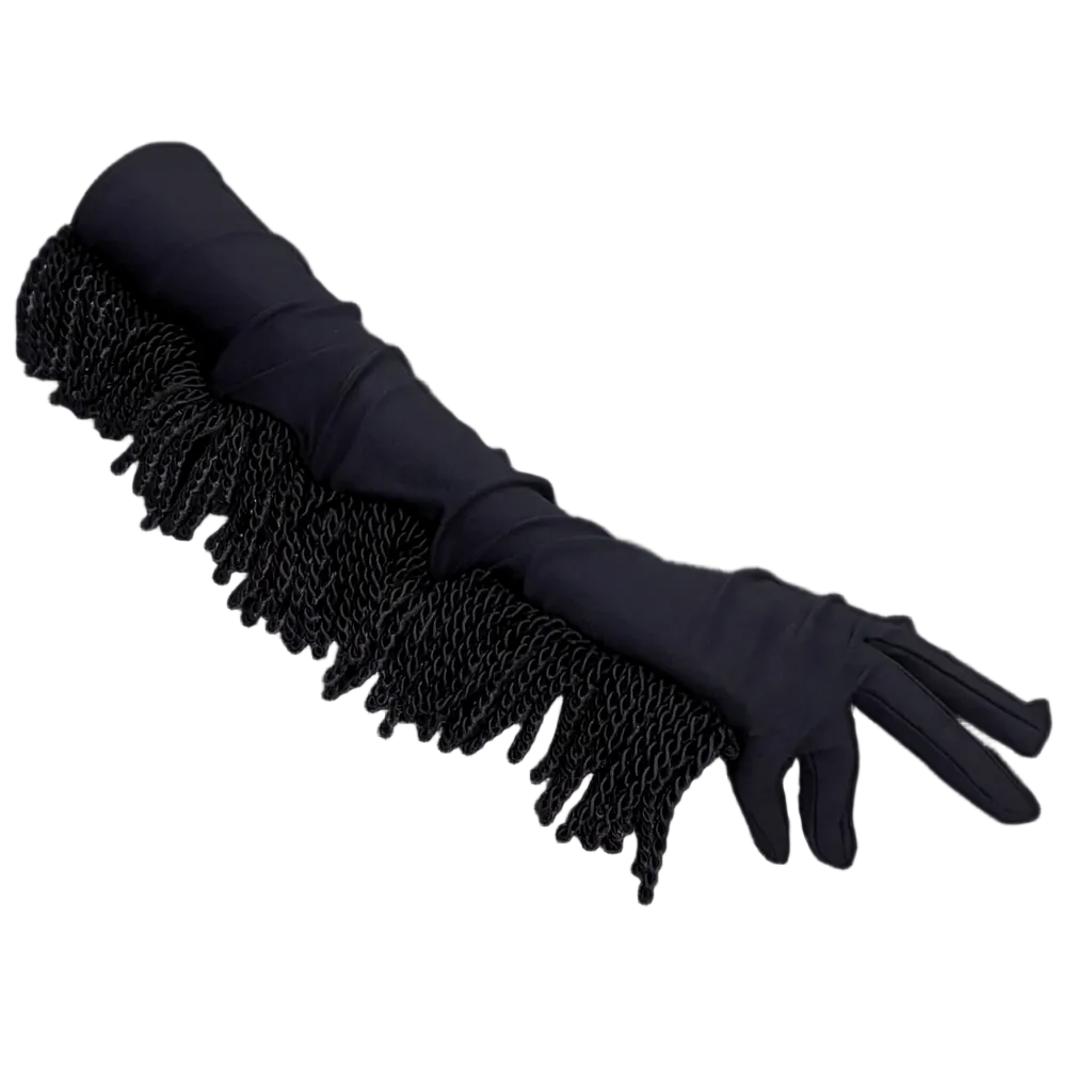 fringed opera glove - black - emanuel new york