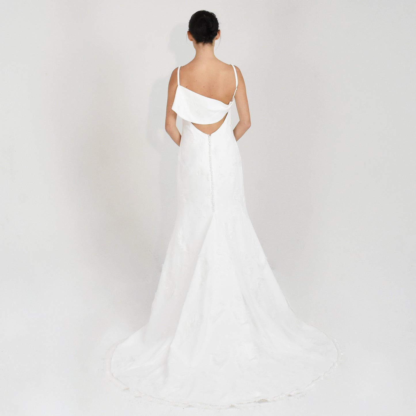 slip dress with feathers hand embroidery