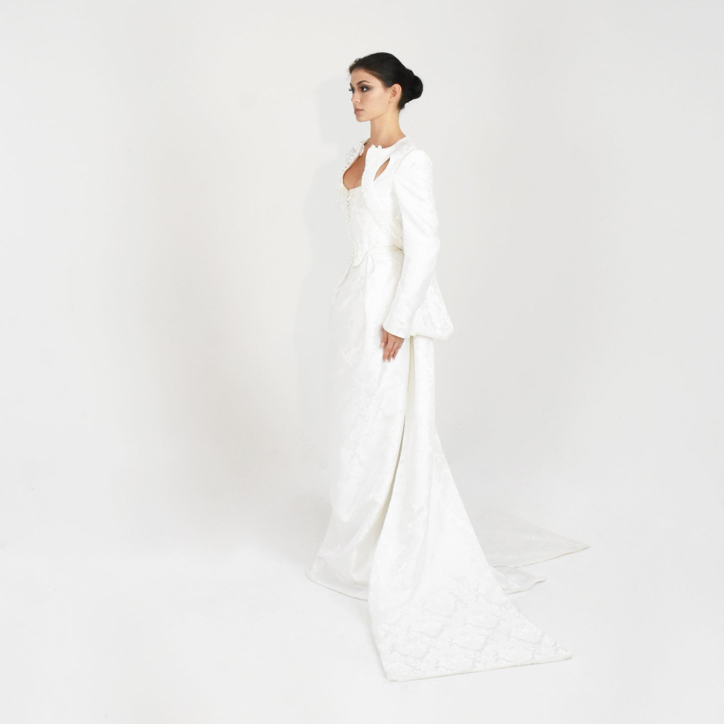 corset jacket brocade gown