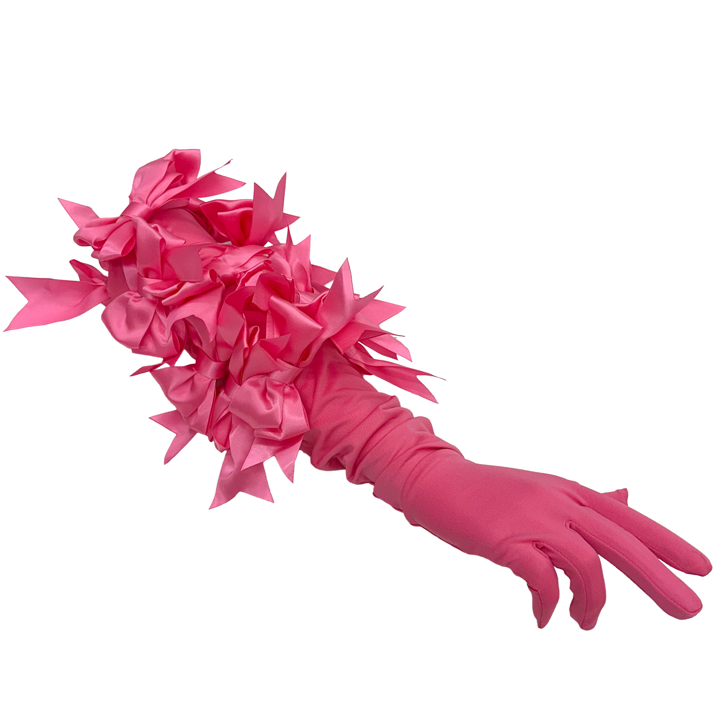 Bowed opera glove - pink - emanuel new york