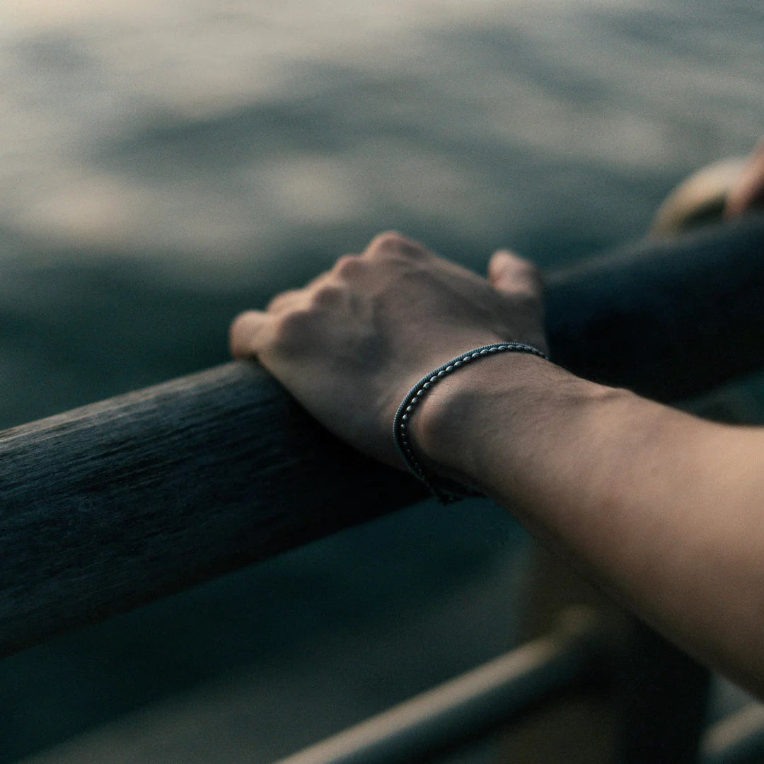 rice chain bracelet - silver