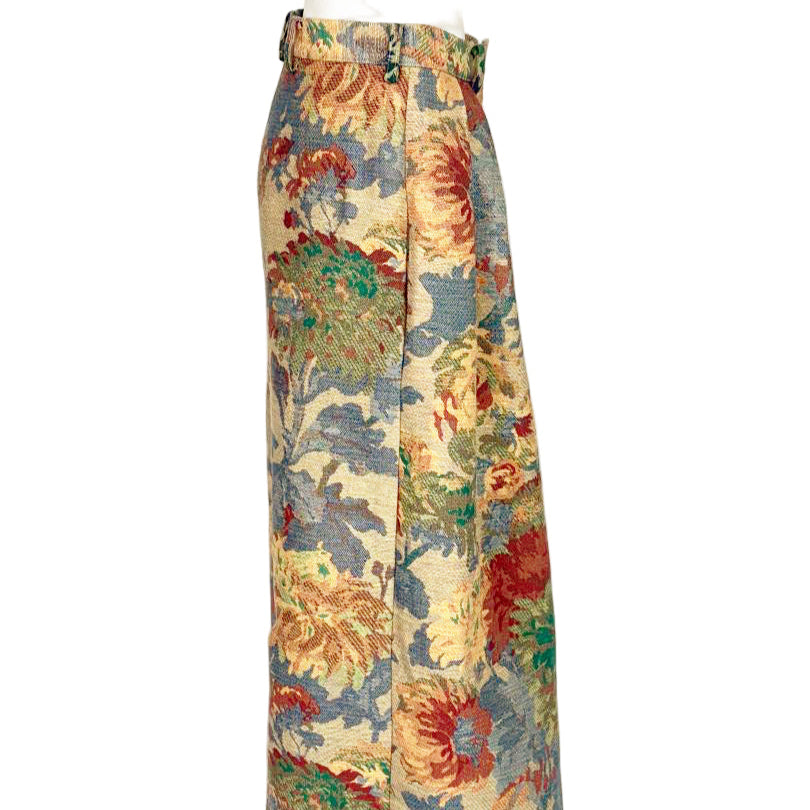 brocado pleaded oversize pants