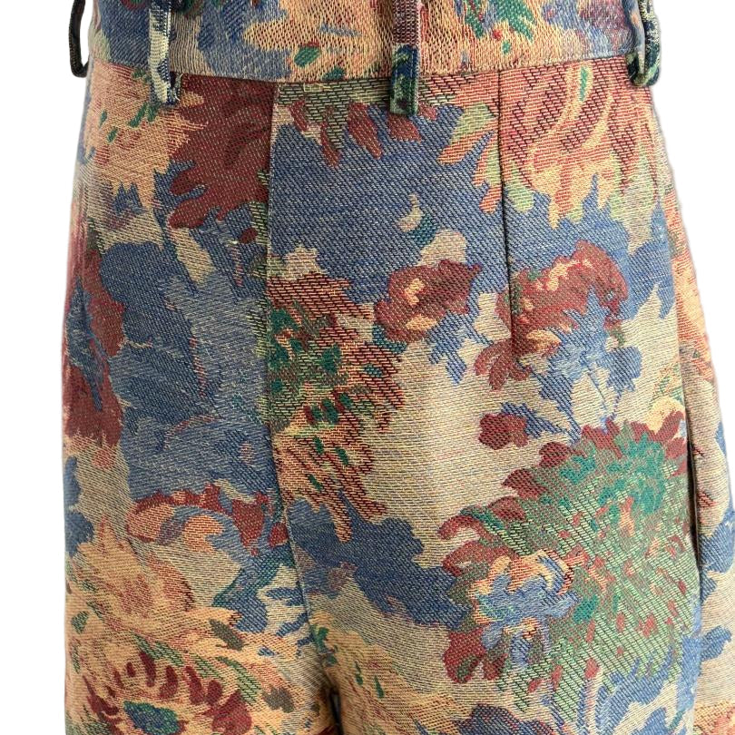 brocado pleaded oversize pants