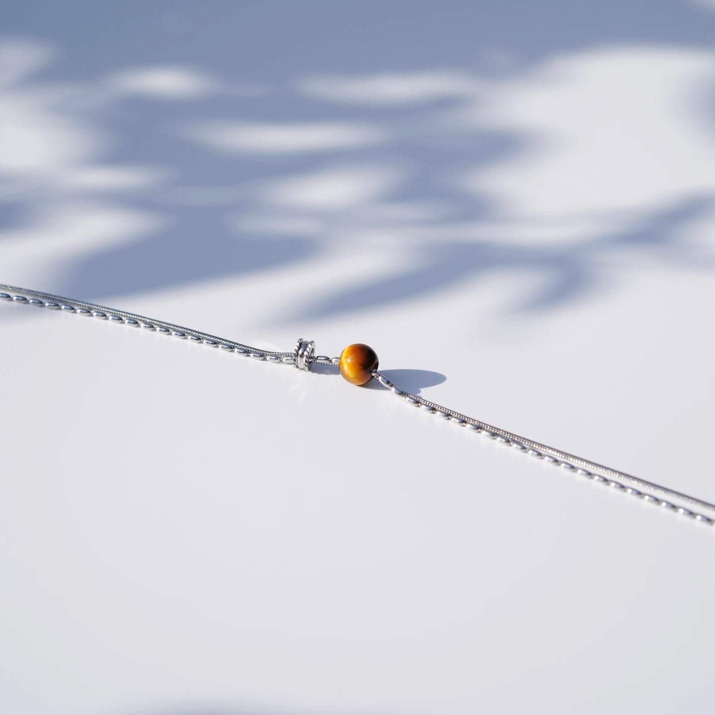 tiger eye necklace - silver