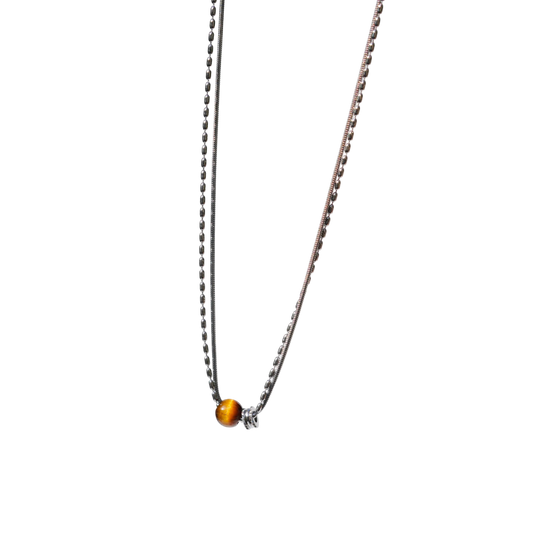 tiger eye necklace - silver