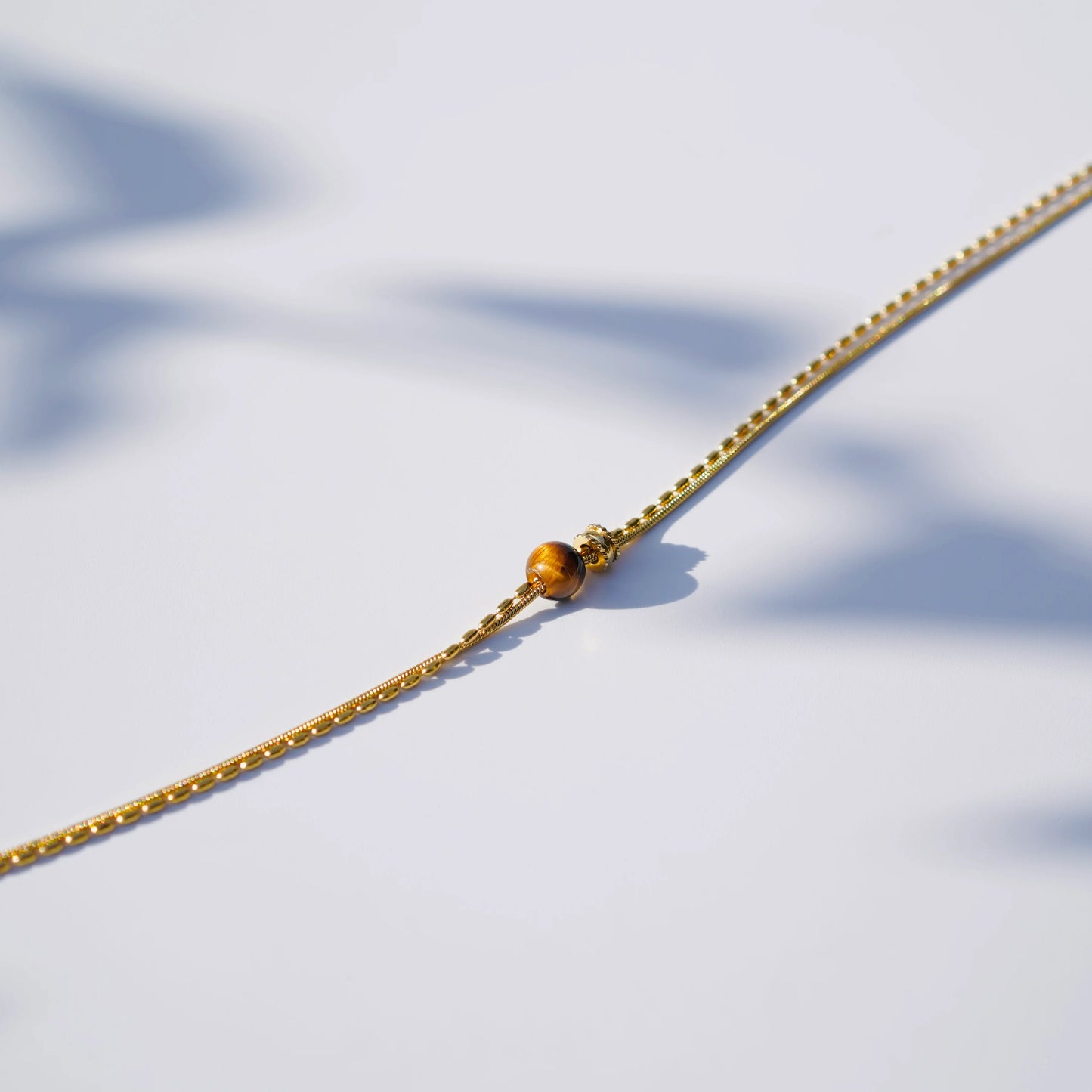 tiger eye necklace - gold