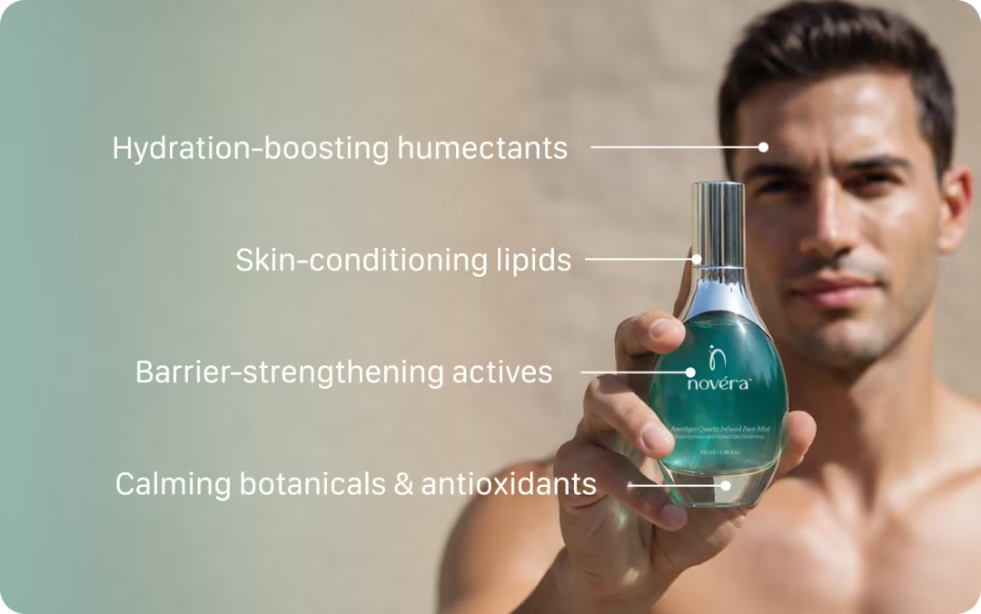 amethyst quartz infused face mist - emanuel new york
