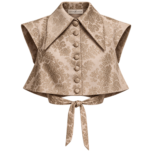 arabesque brocade tie top - emanuel new york
