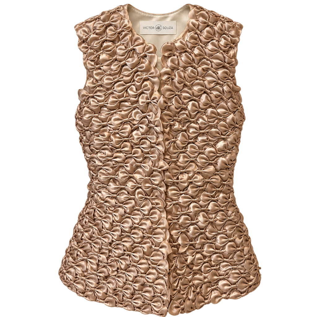 arabella satin bow vest