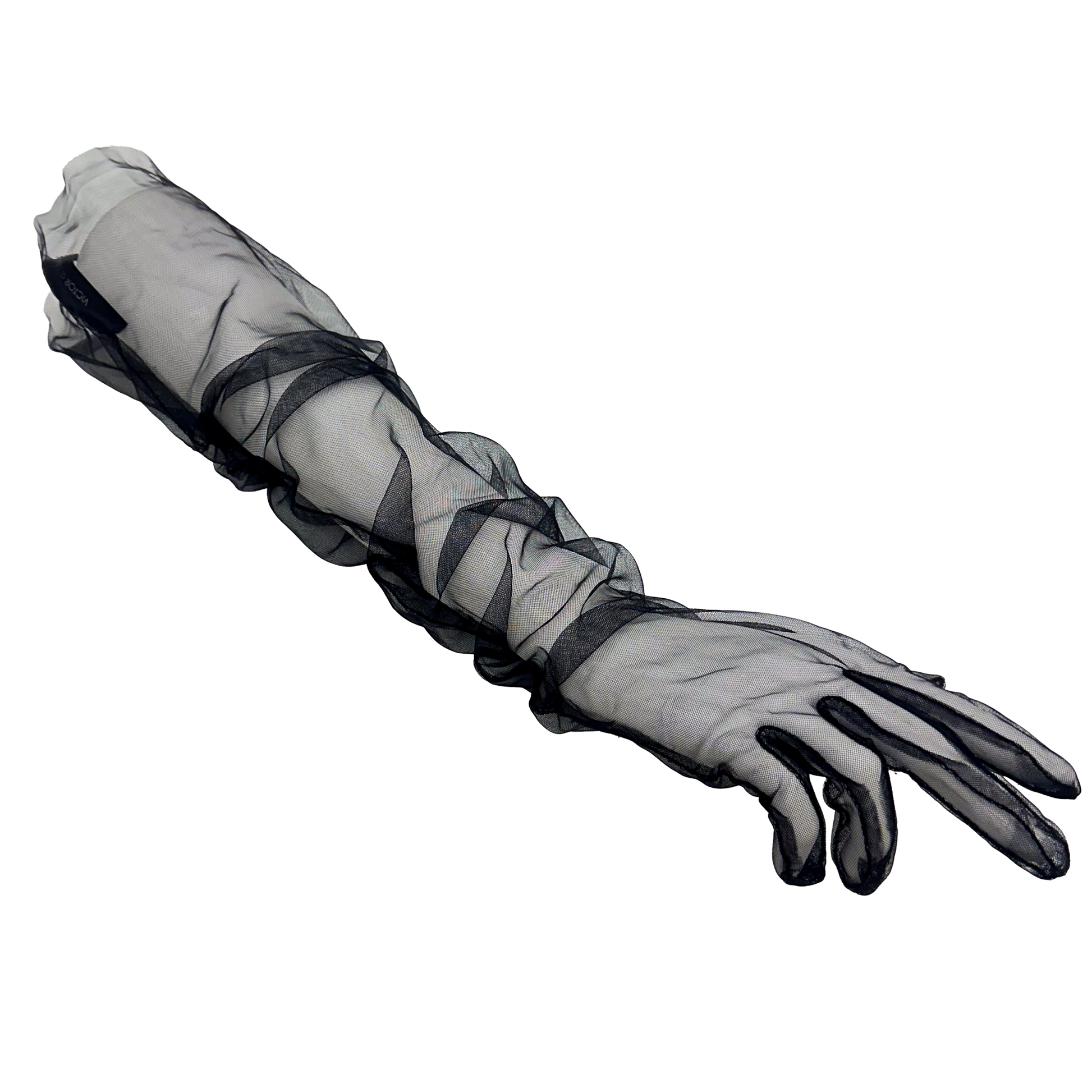sheer opera glove - black - emanuel new york