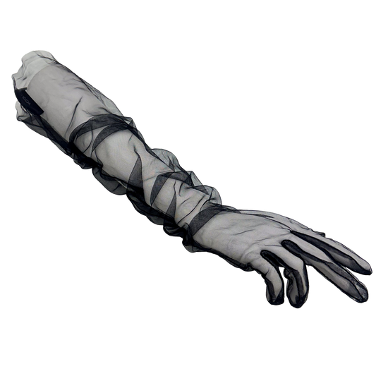 sheer opera glove - black - emanuel new york