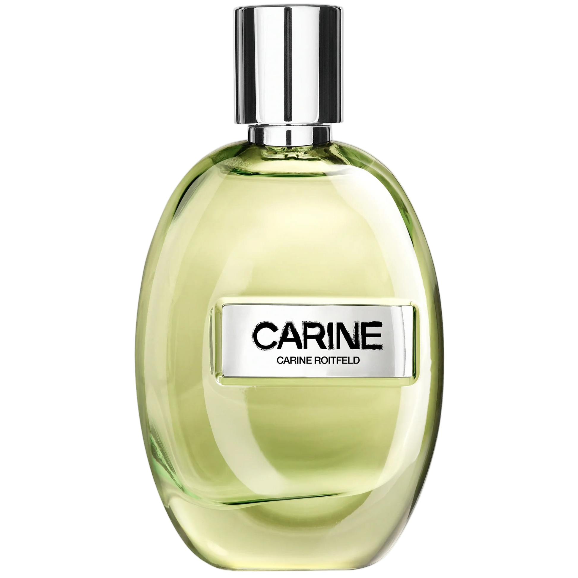 Perfume bottle labeled 'Carine' on a white background
