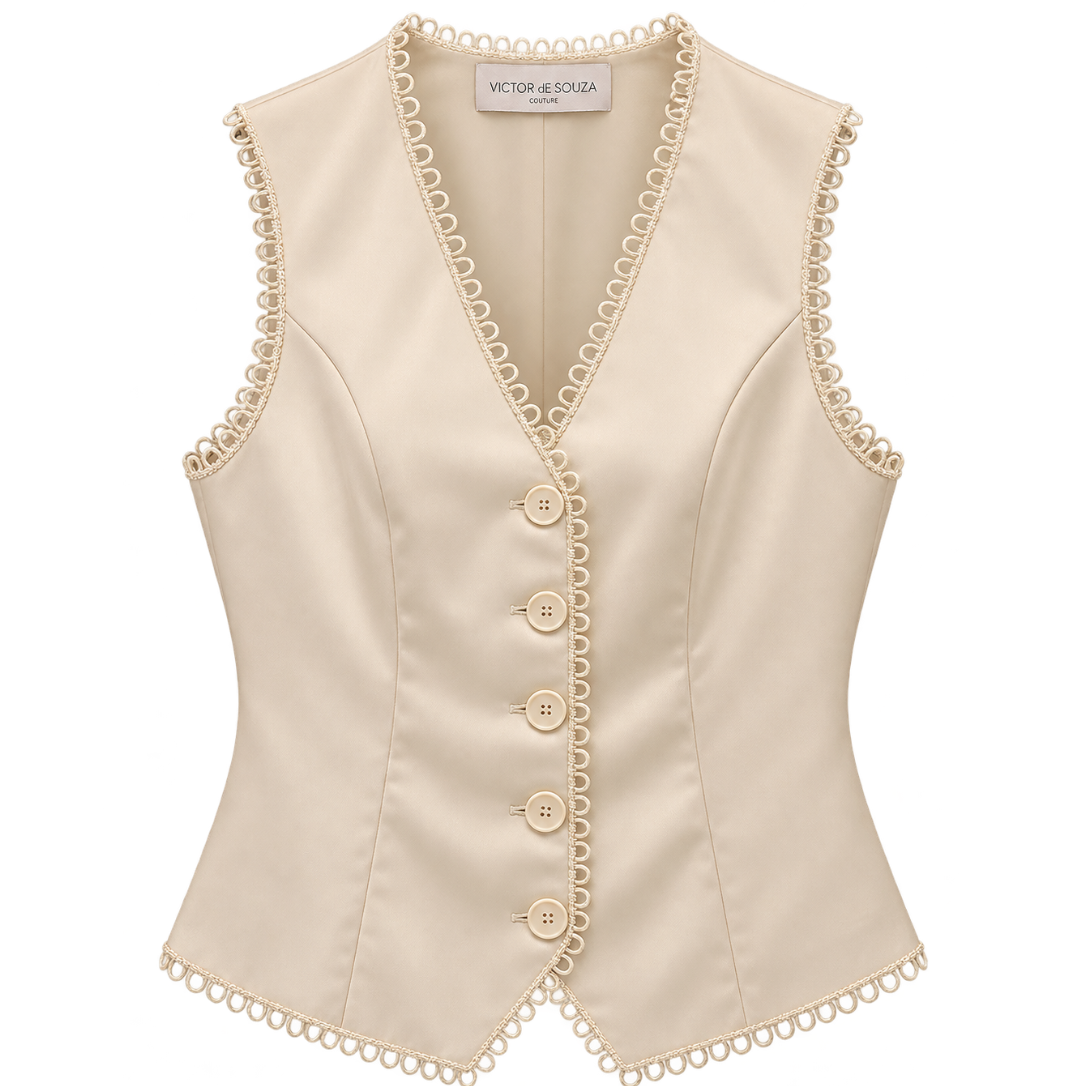 arabesque trimmed vest