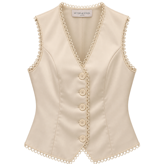 arabesque trimmed vest - emanuel new york