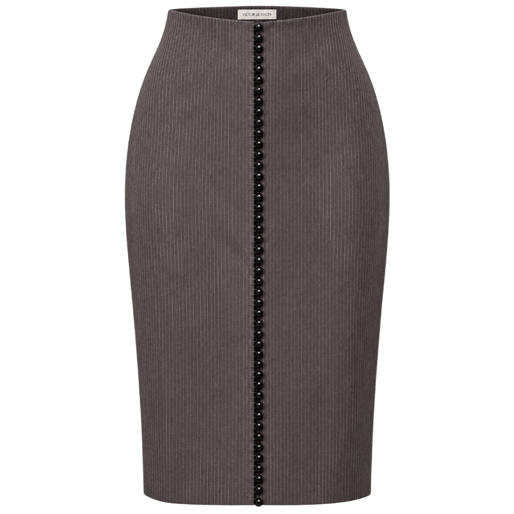 vesper pinstripe wool skirt