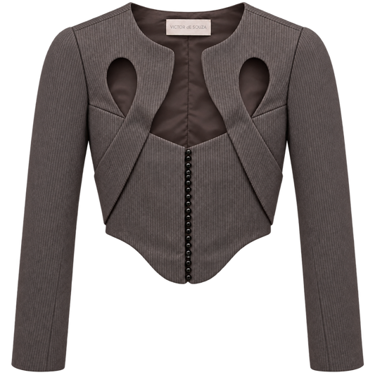 vesper pinstripe wool top - emanuel new york