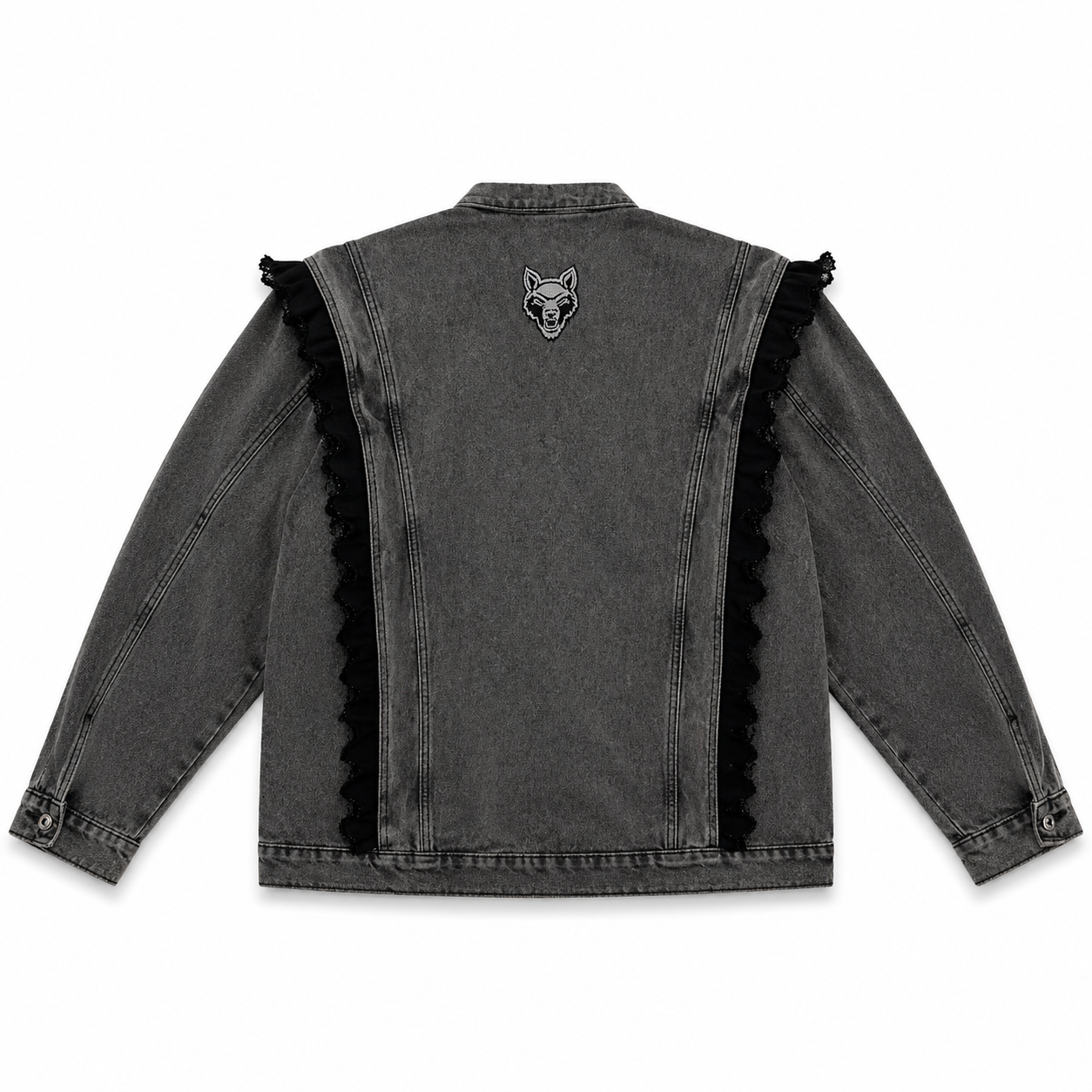 de souza - denim ruffle jacket - emanuel new york