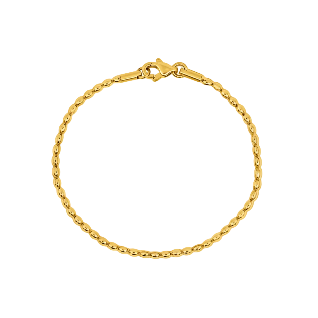 rice chain bracelet - gold
