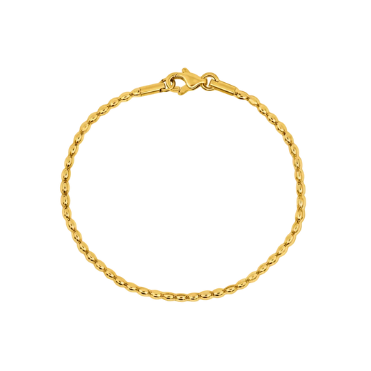 rice chain bracelet - gold