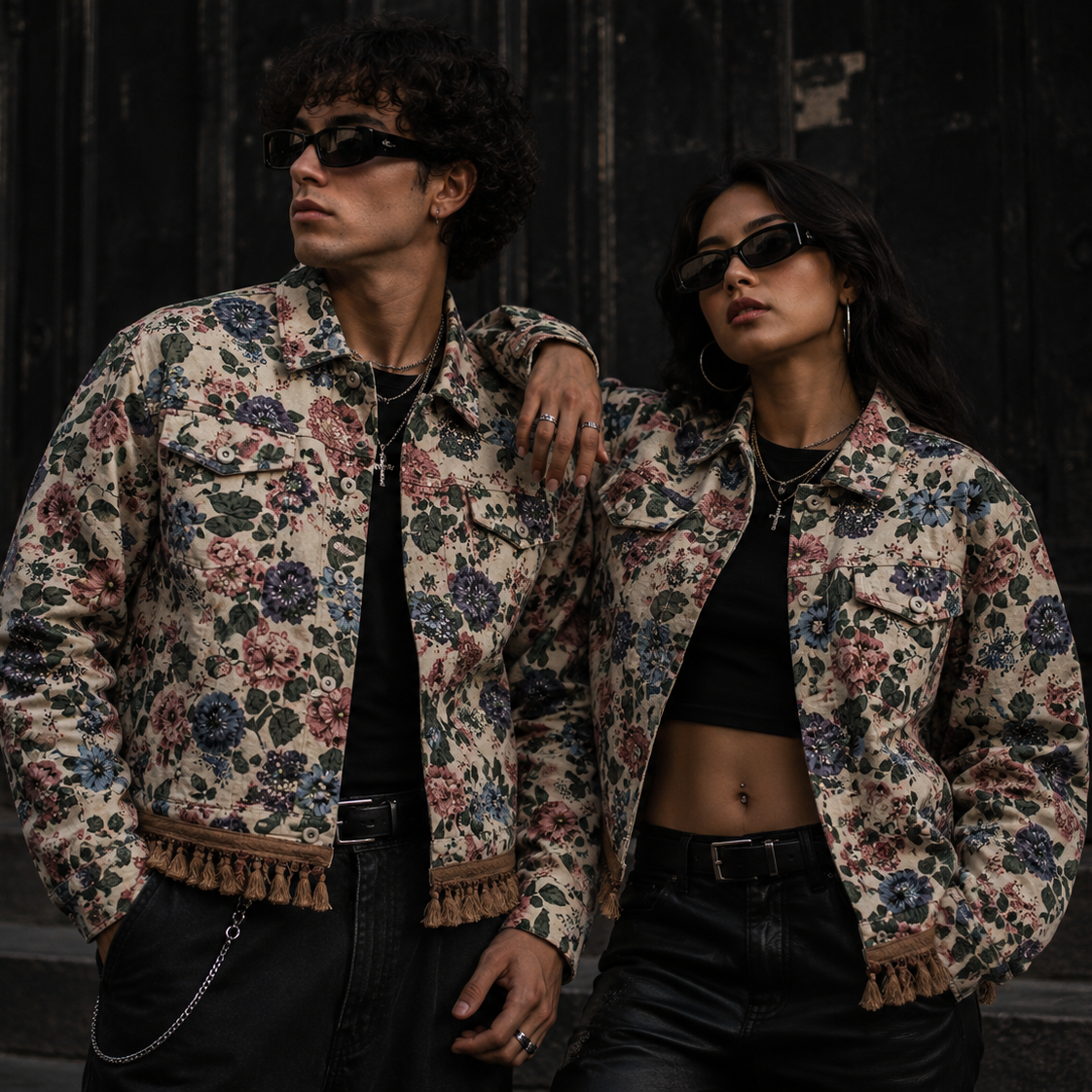 de souza - floral fringe jacket - emanuel new york