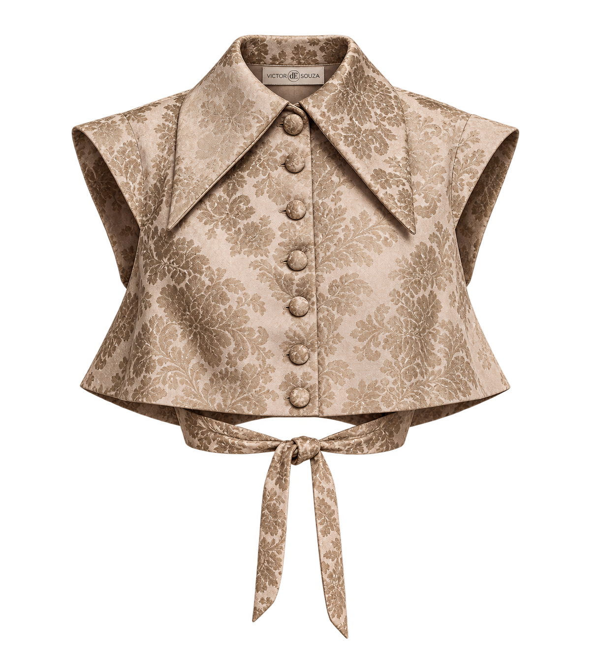 arabesque brocade tie top