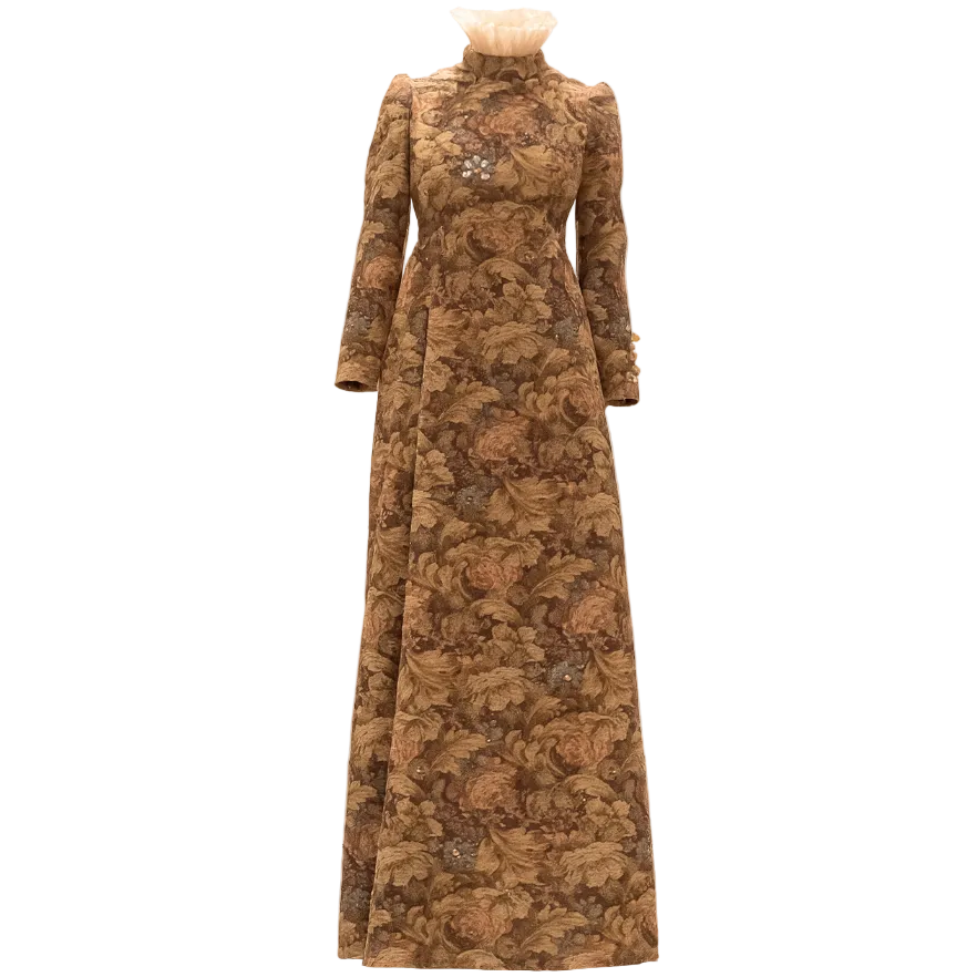 brocade beaded dress