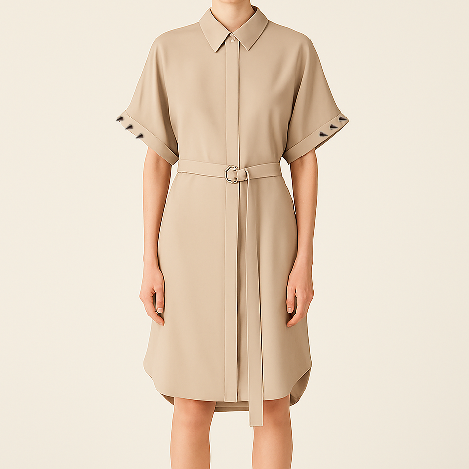 button stud shirt dress