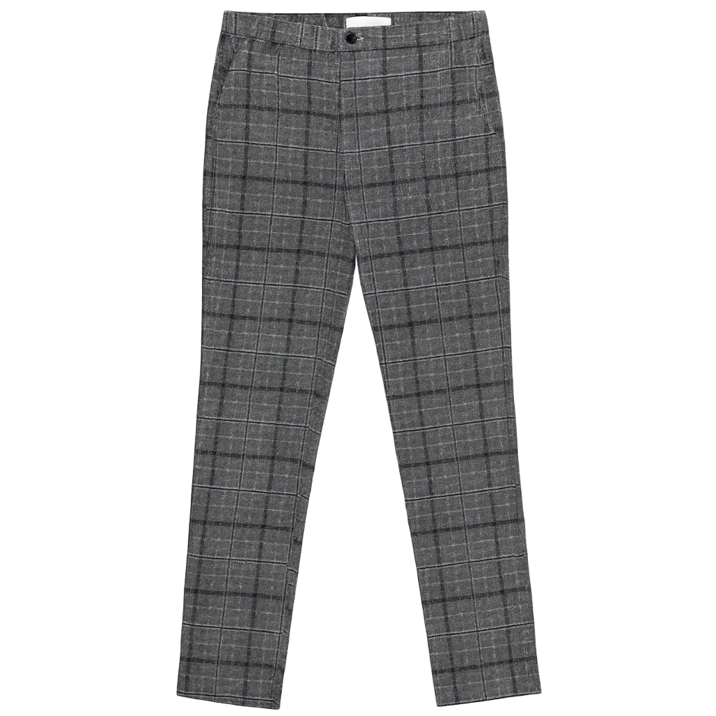 mens wool check pant