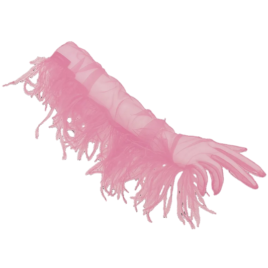sheer ostrich glove - pastel pink - emanuel new york