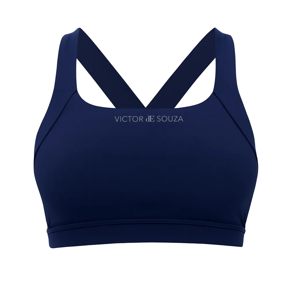 de souza - cross back sports bra - navy - emanuel new york