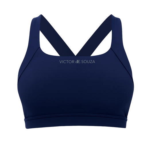 de souza - cross back sports bra - navy - emanuel new york