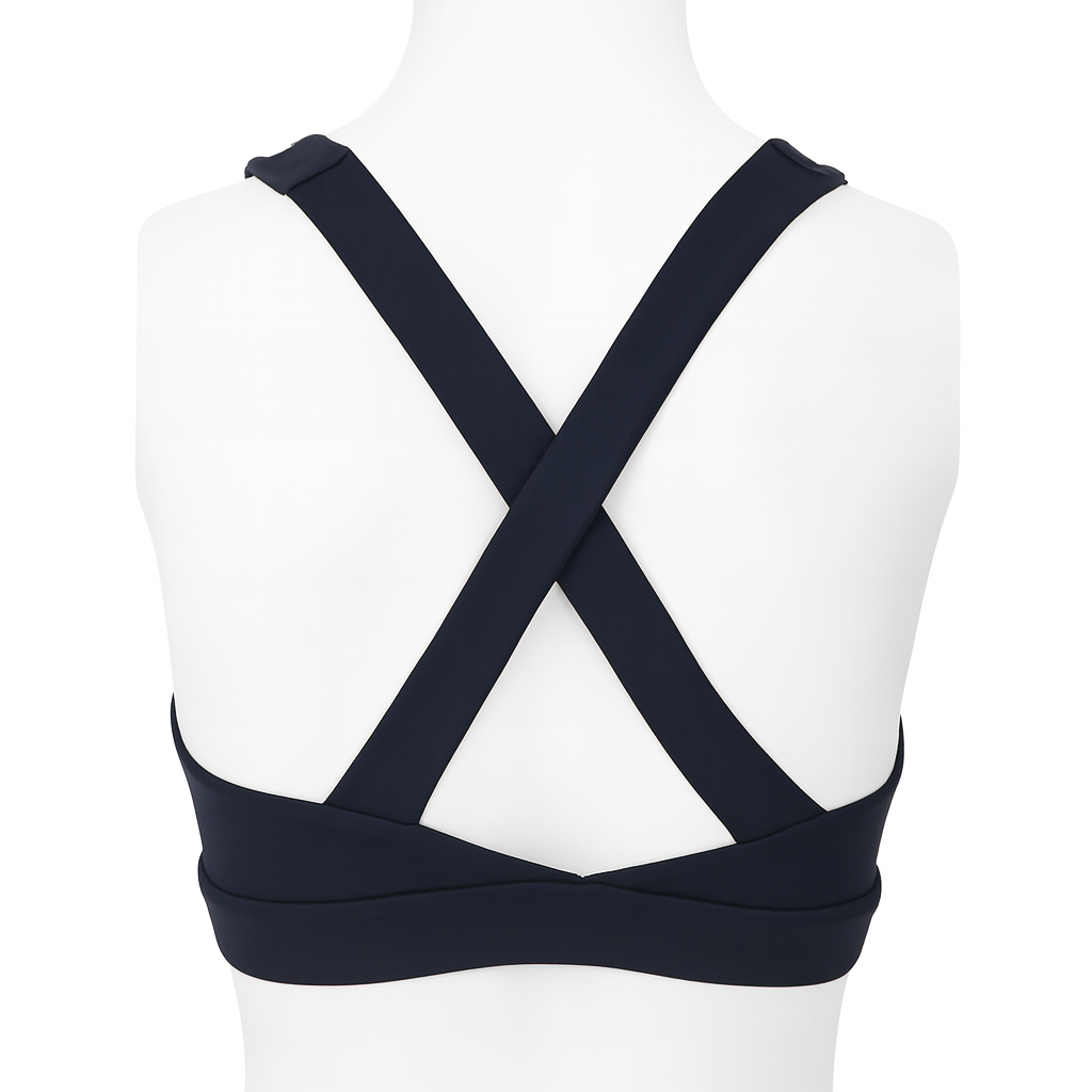 de souza - cross back sports bra - navy - emanuel new york