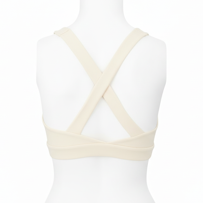 de souza - cross back sports bra - cream - emanuel new york