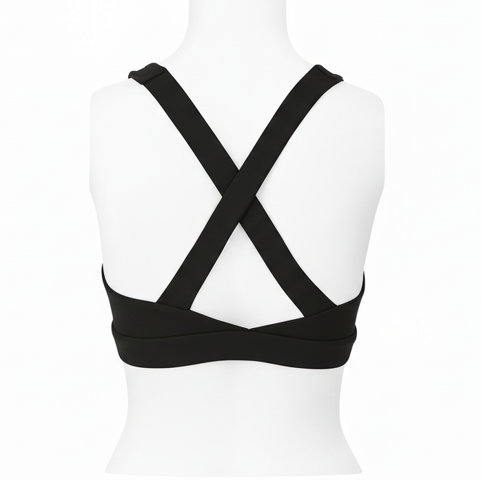 de souza - cross back sports bra - black - emanuel new york