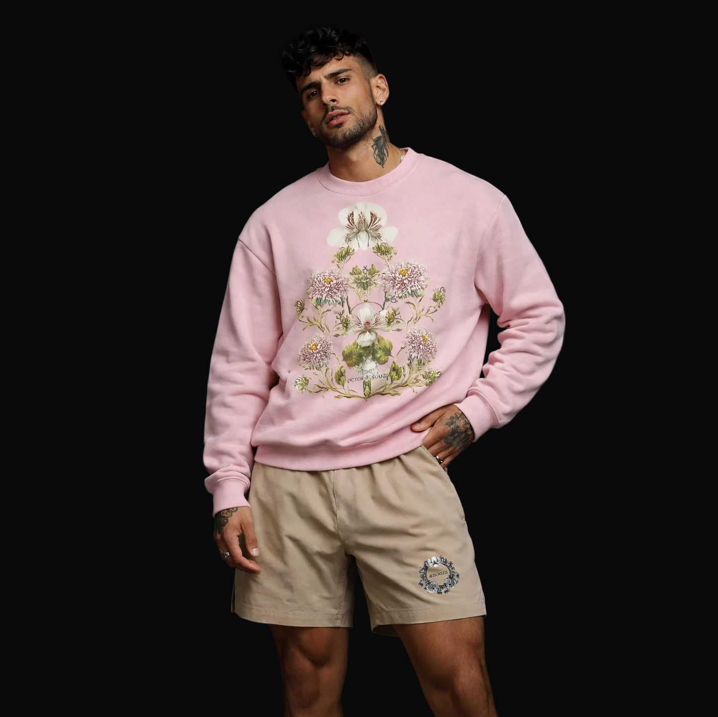 de souza - arc shoulder sweatshirt petal - emanuel new york