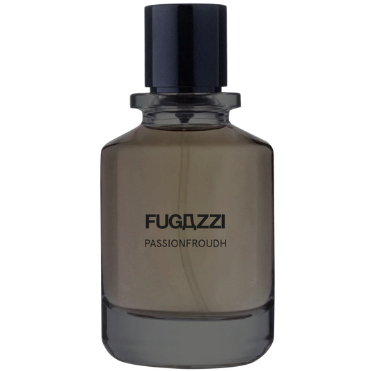 Fugazzi Passionfroudh perfume bottle on a white background