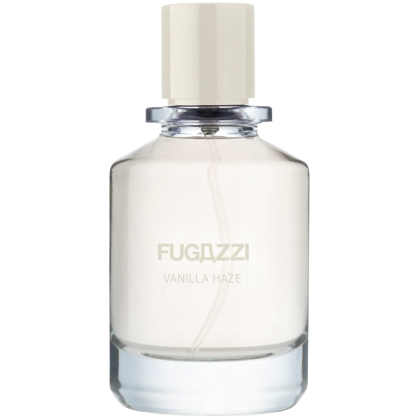 Fragrance bottle labeled 'Fugazzi Vanilla Haze' on a white background