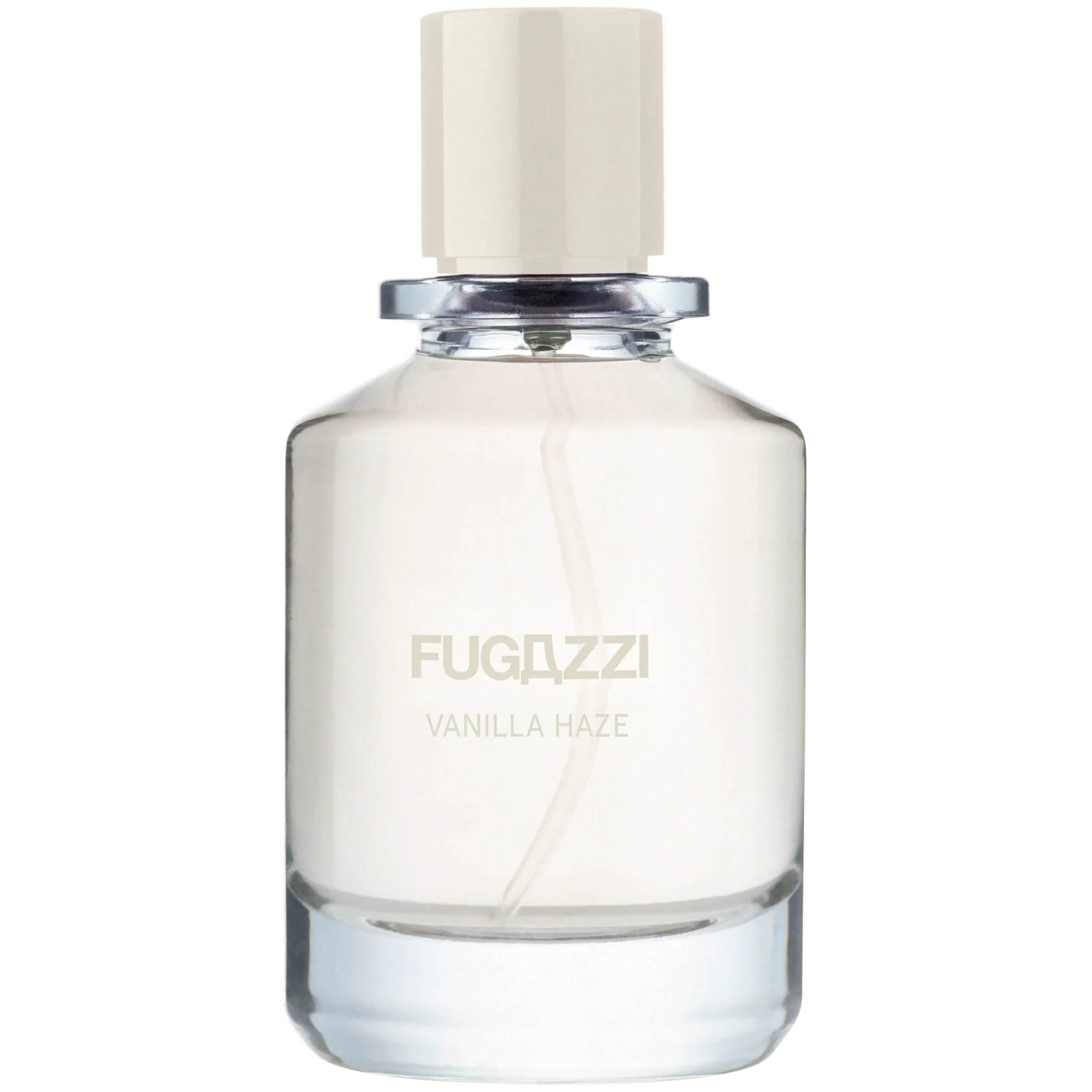 Fragrance bottle labeled 'Fugazzi Vanilla Haze' on a white background