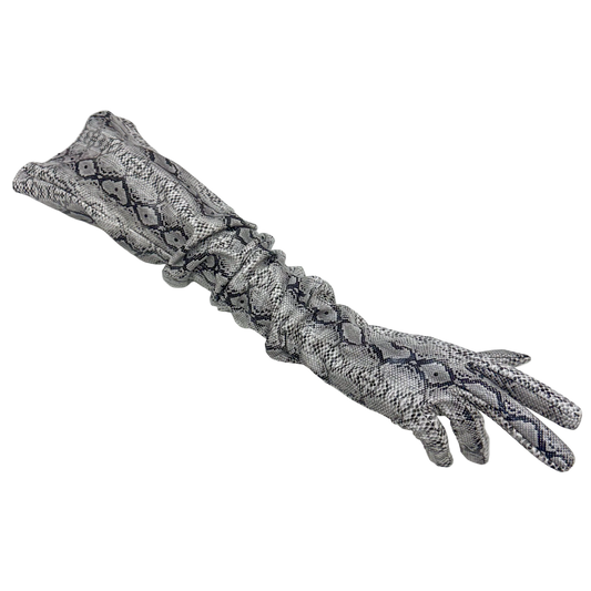 snakeskin vegan opera glove - emanuel new york