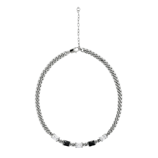 black and crystal necklace