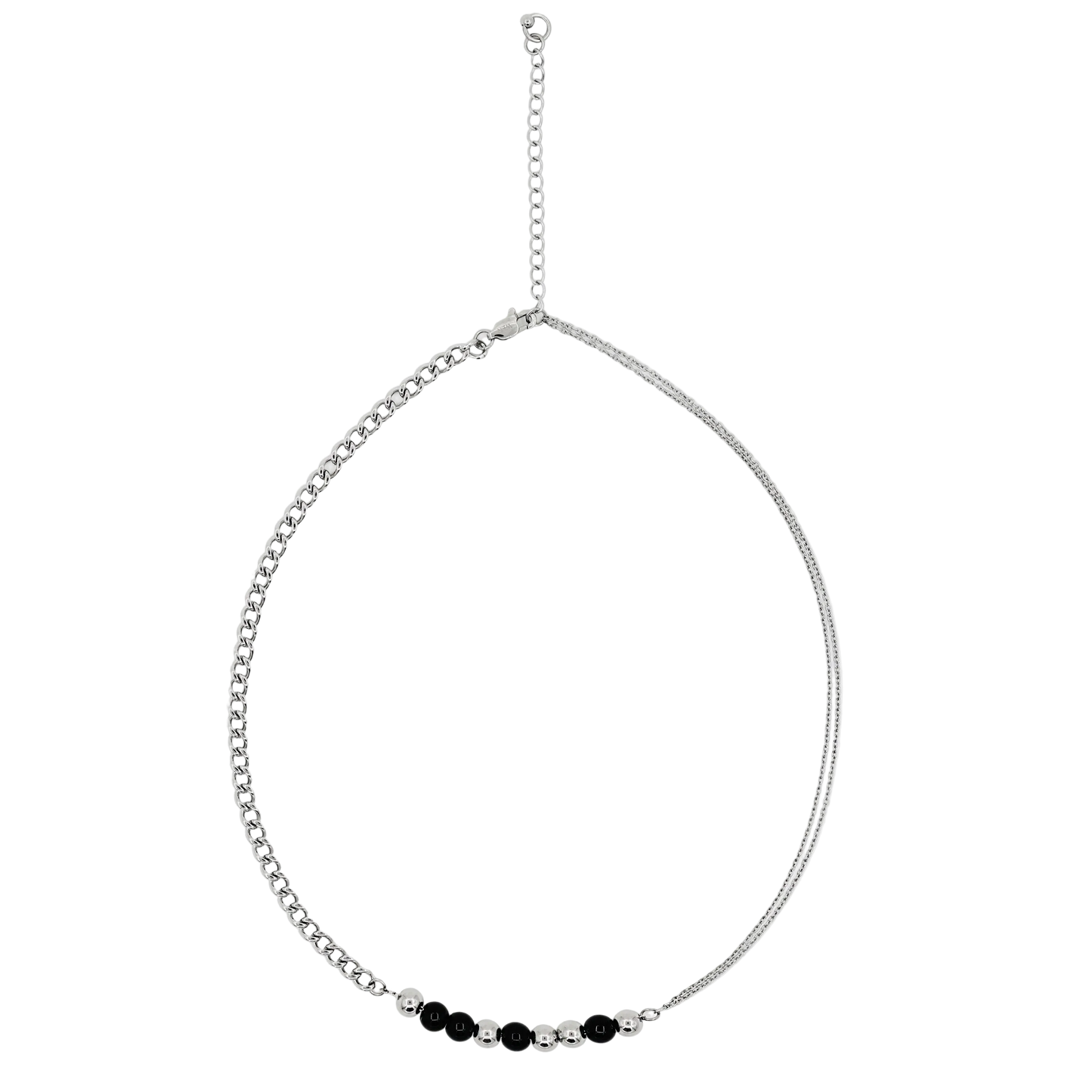 black agate beans necklace