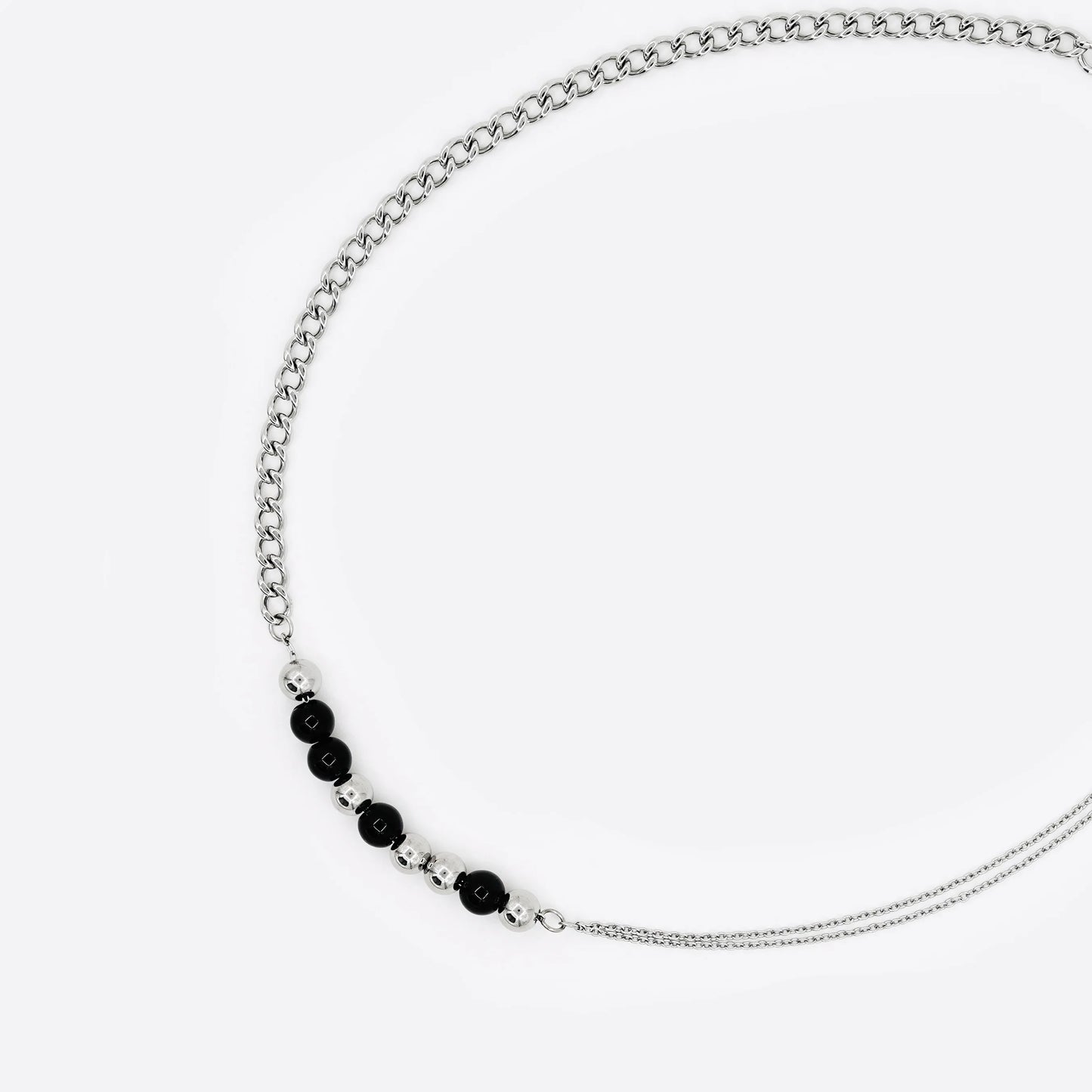 black agate beans necklace