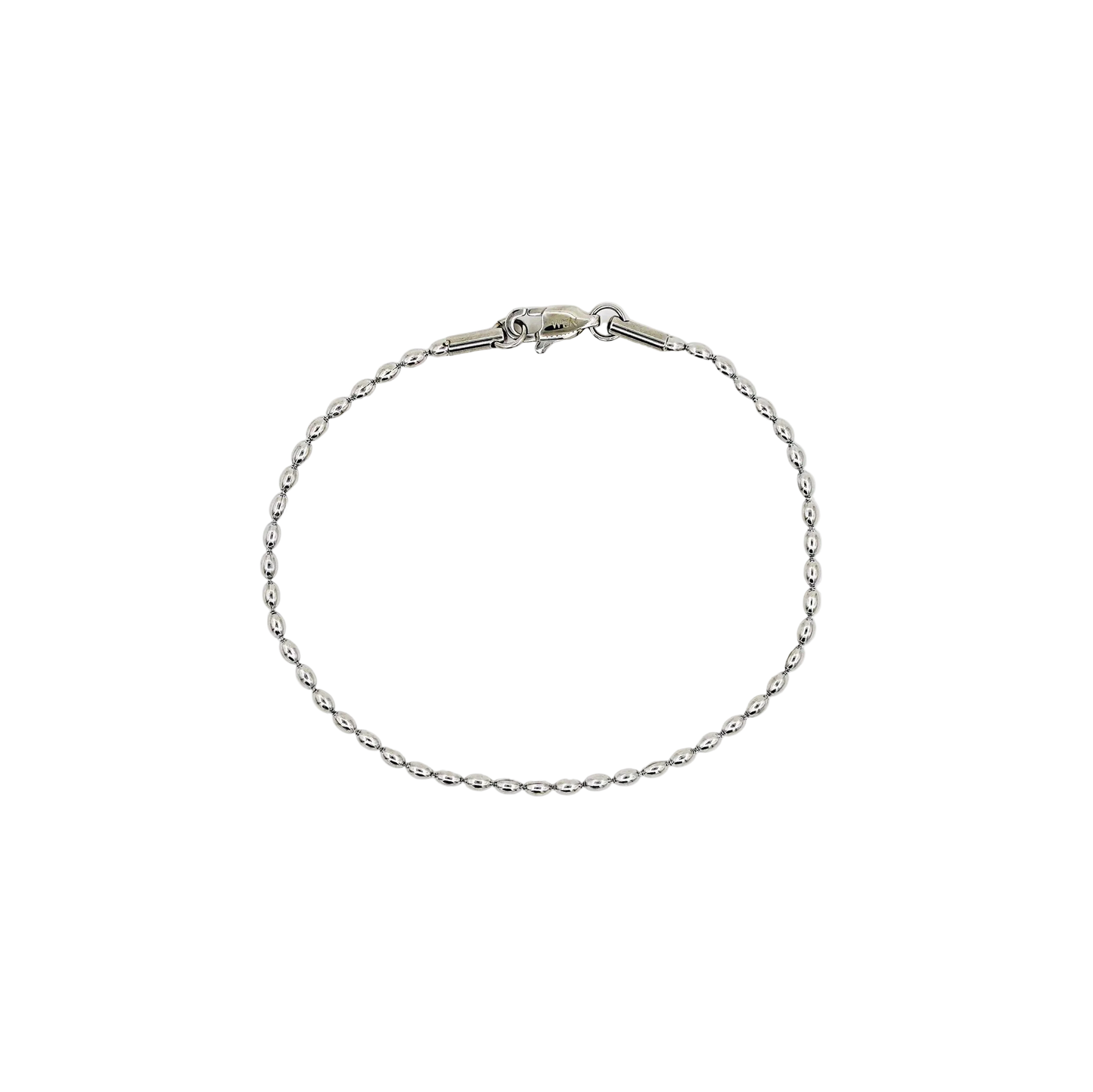 rice chain bracelet - silver