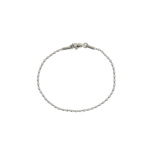 rice chain bracelet - silver
