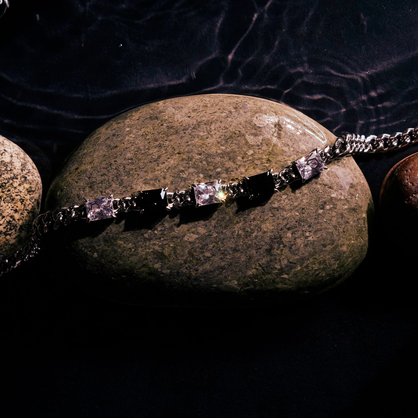 black and crystal necklace