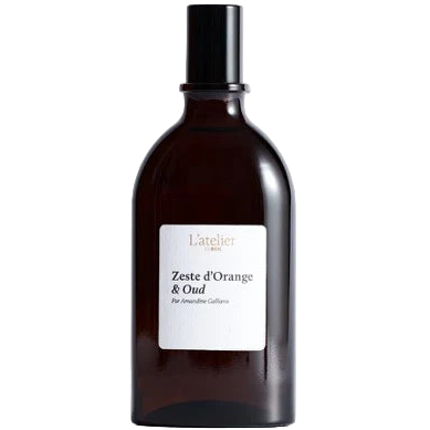 Dark glass bottle with a white label on a white background